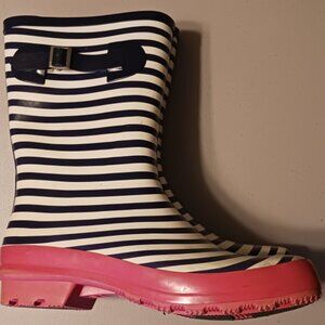 Time and Tru Tall Multicolor Rubber Rain Boots Size 10